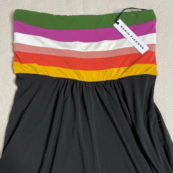 NEW Robin Piccone Suzie Stripe Bandeau Jumpsuit L - Picture 2 of 5